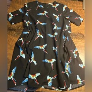 FRNCH Women's Parrot Crewneck Short Sleeve Mini Dress